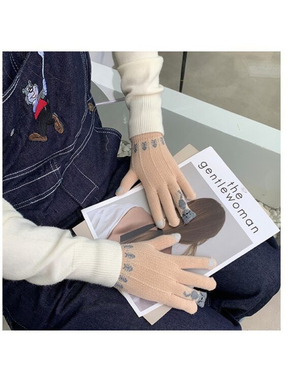 Christmas Red Finger Gloves For Women - Image 8