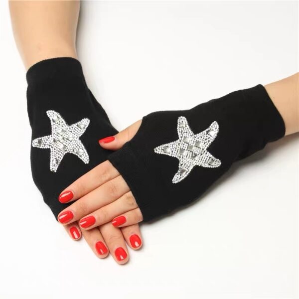 Sailor Dance Gloves Female Willow Nails Fingerless Gloves With Drill - Image 3